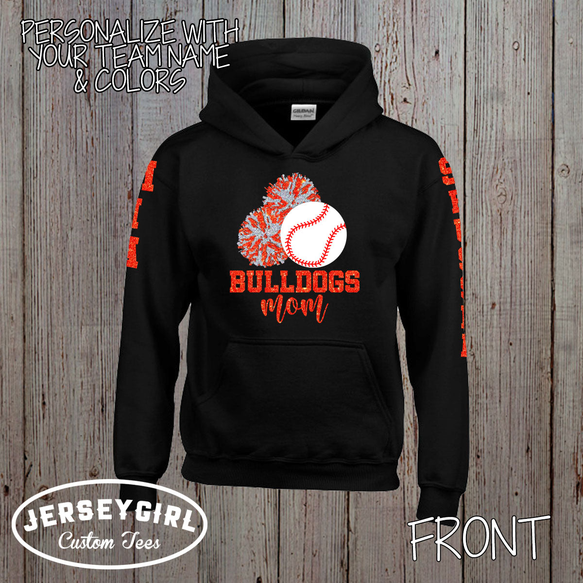 baseball and cheer mom hoodie