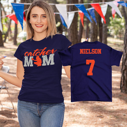 custom baseball catcher mom shirt