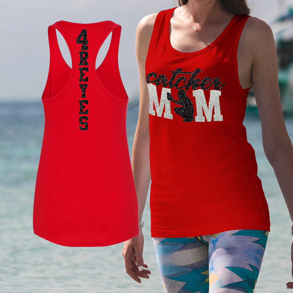 baseball catcher mom tank top