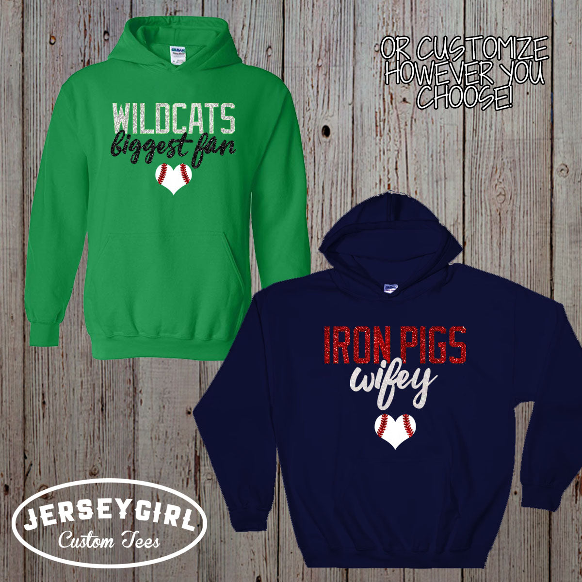 custom baseball girlfriend hoodie