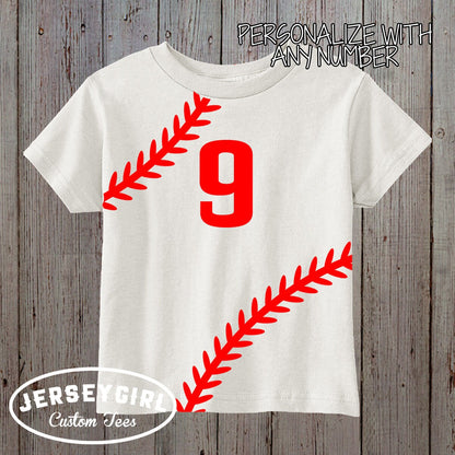 baseball laces baby bodysuit / toddler shirt
