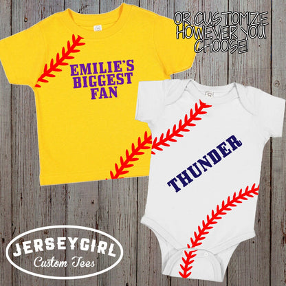baseball laces baby bodysuit / toddler shirt