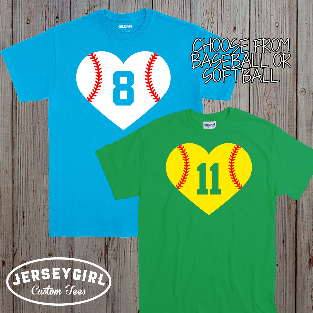 baseball heart shirt with number