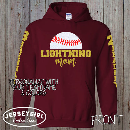 glitter baseball mom sweatshirt