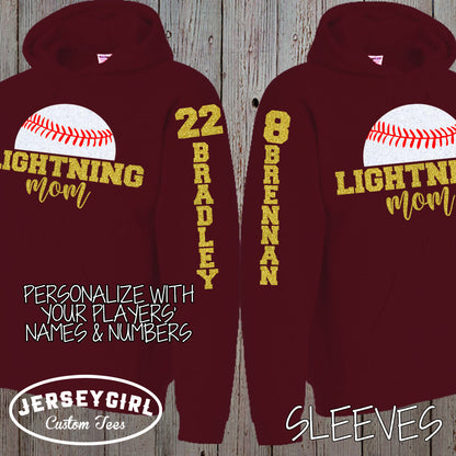 glitter baseball mom sweatshirt