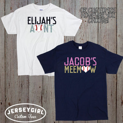 glitter baseball mom shirt with name