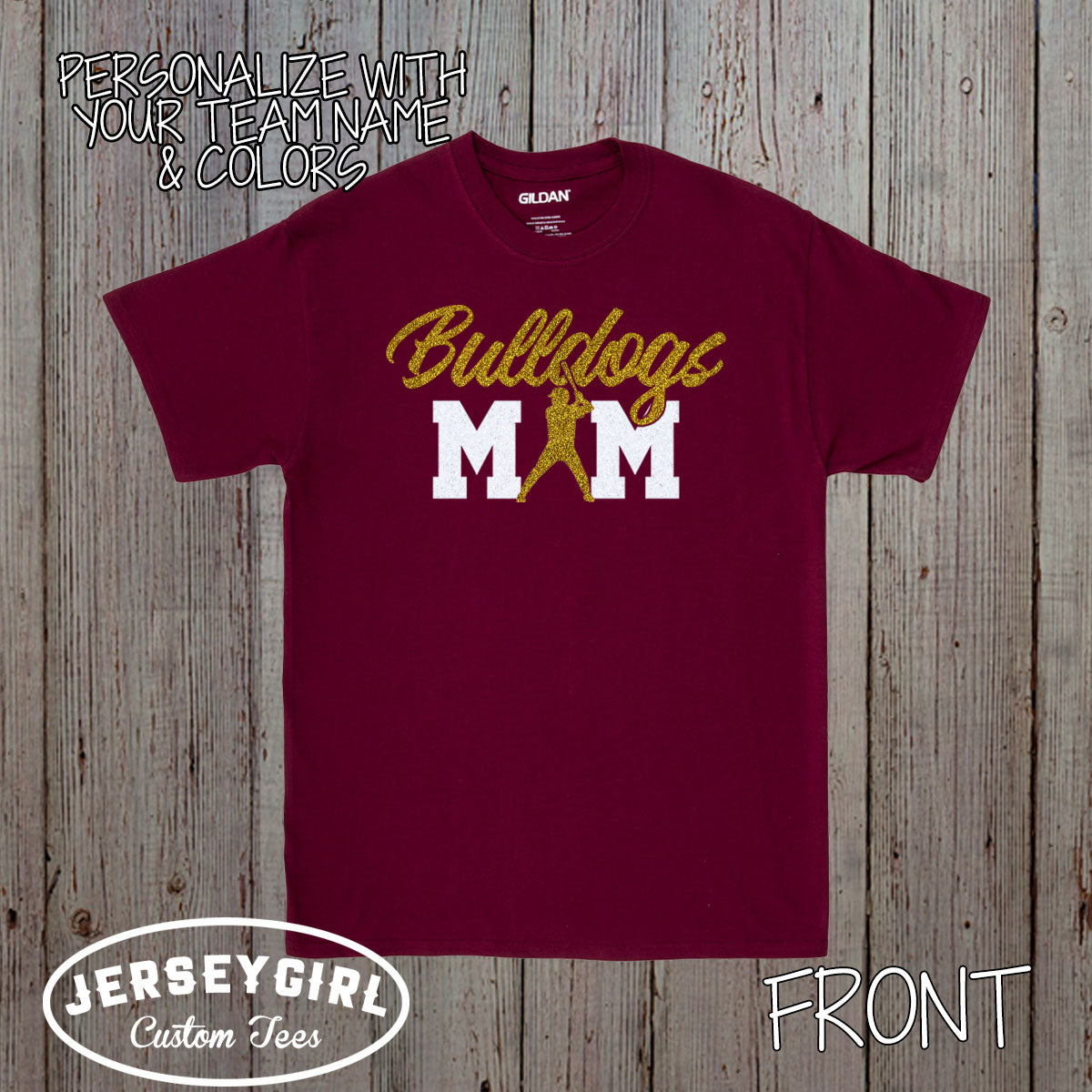 glitter baseball mom shirt with name and number