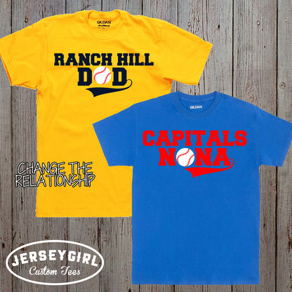 baseball mom shirt with team name