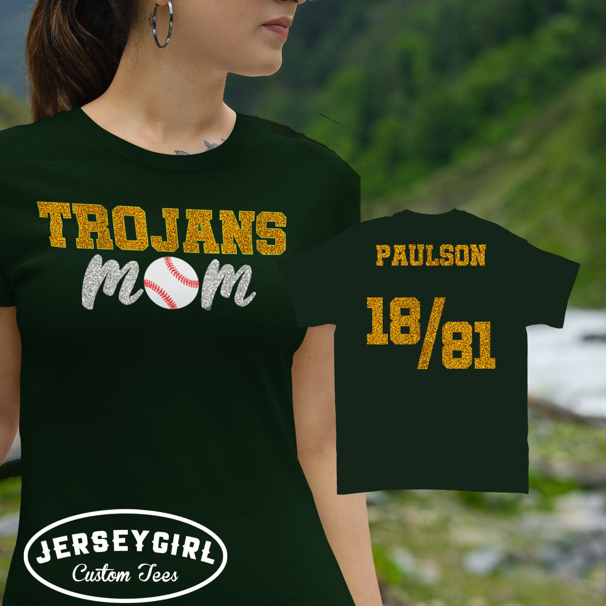 baseball mom shirt with two numbers