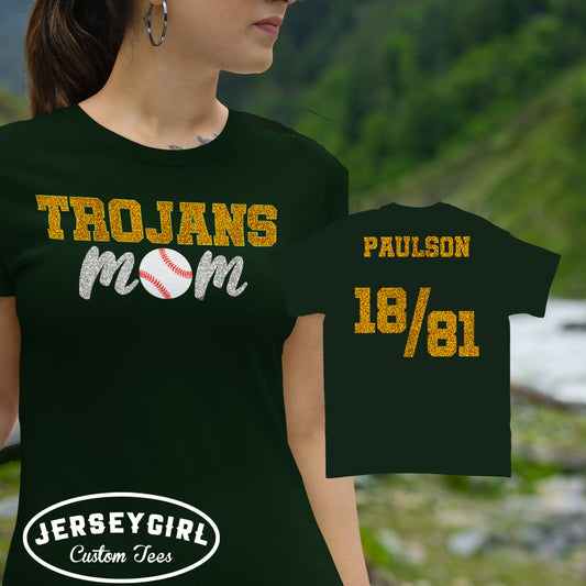 baseball mom shirt with two numbers