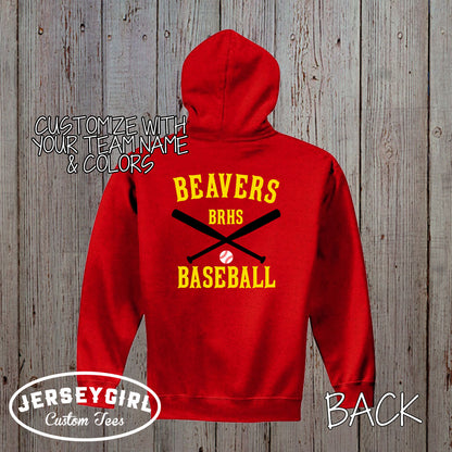custom baseball zip-up hoodie