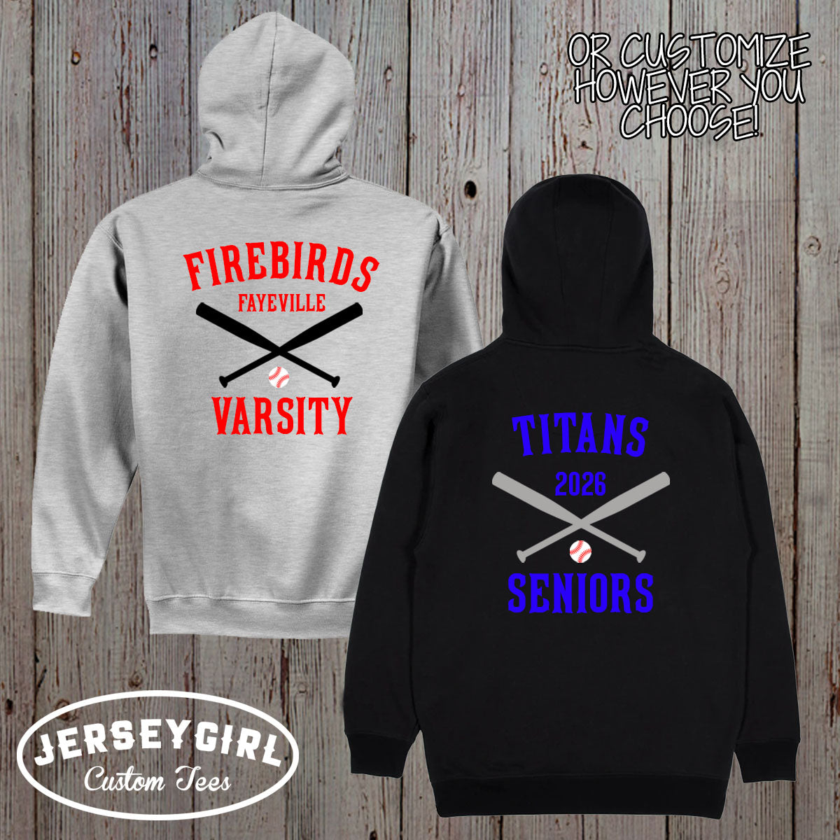 custom baseball zip-up hoodie