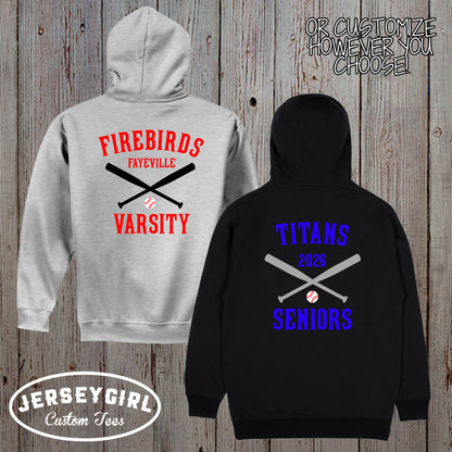 custom baseball zip-up hoodie