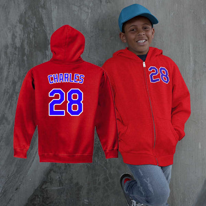 personalized baseball zip up sweatshirt