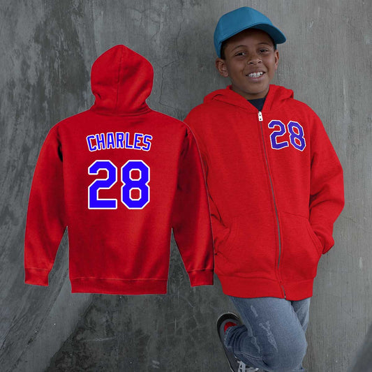 personalized baseball zip up sweatshirt