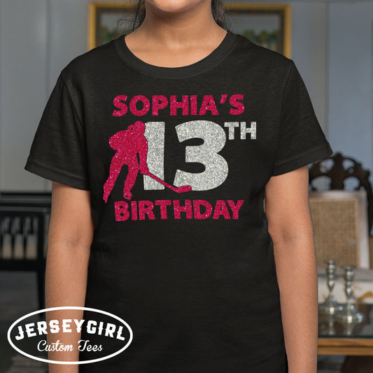 personalized hockey birthday shirt