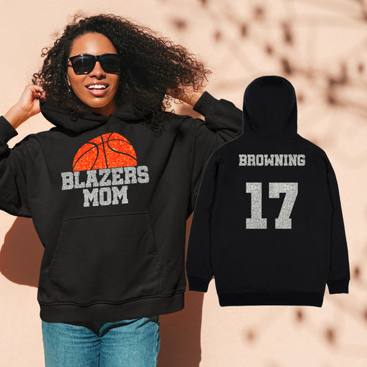 glitter basketball mom hoodie