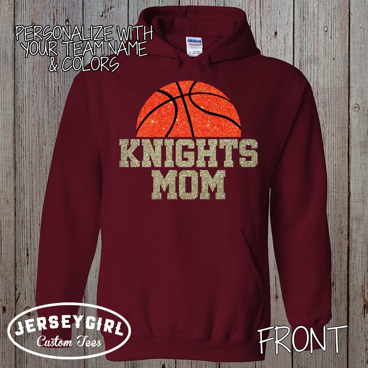 glitter basketball mom hoodie