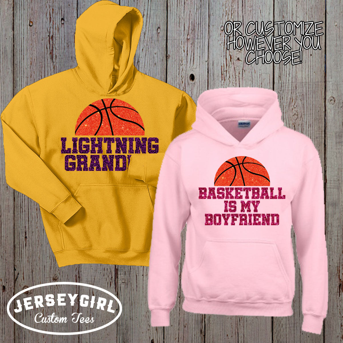 glitter basketball mom hoodie