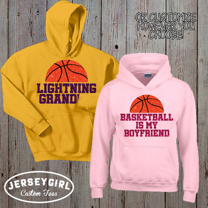 glitter basketball mom hoodie