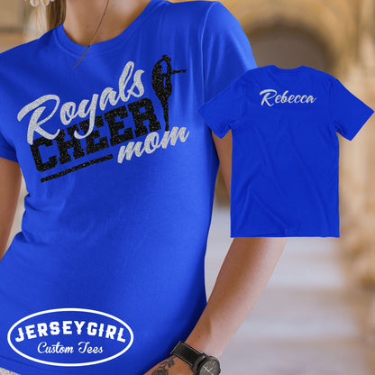 glitter cheer mom shirt with team name