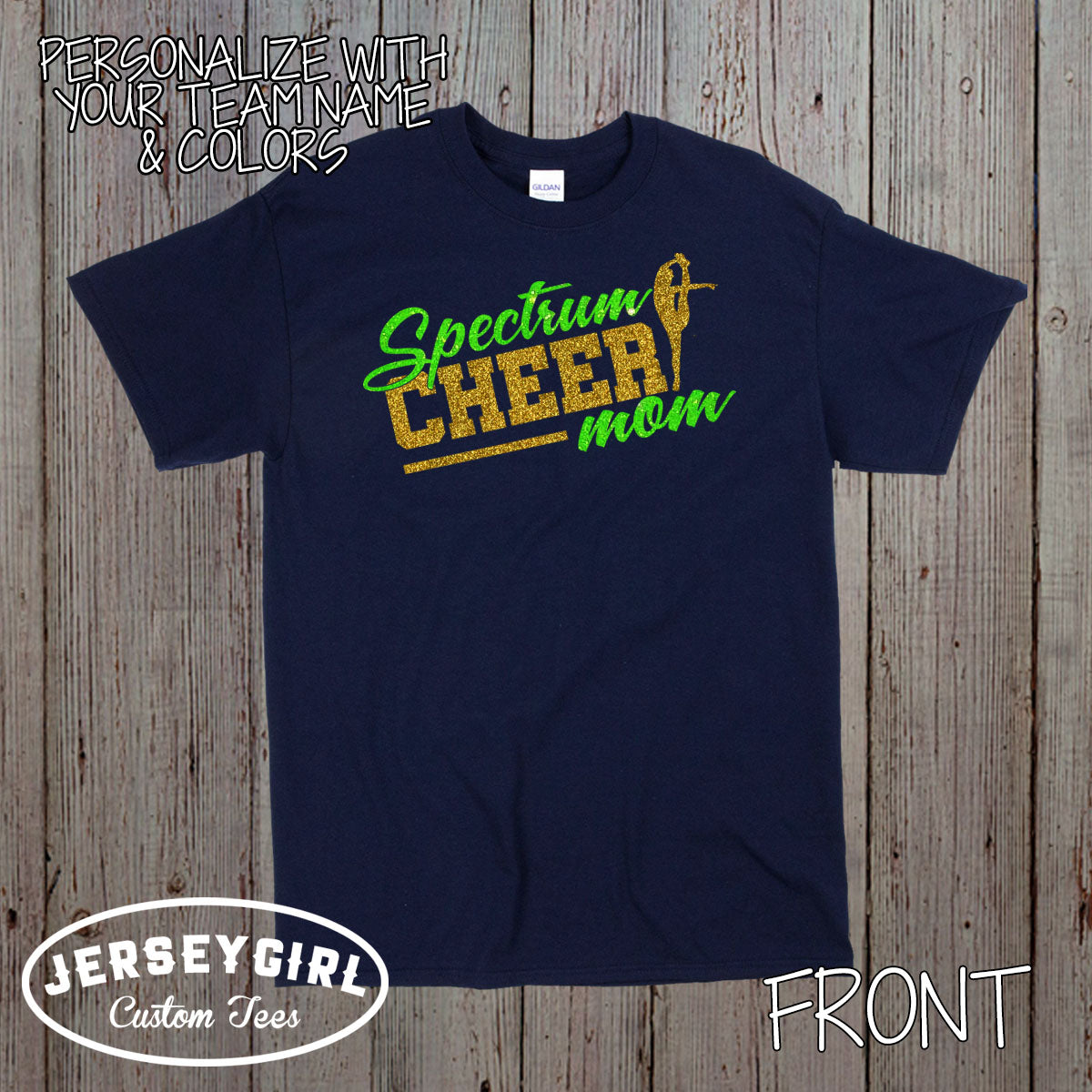 glitter cheer mom shirt with team name