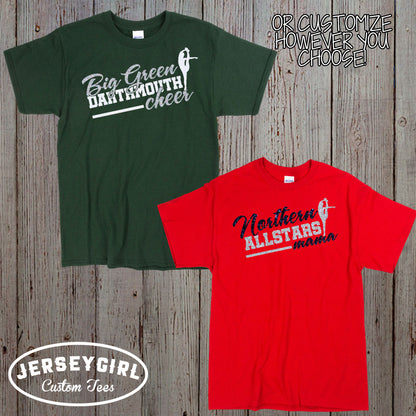 glitter cheer mom shirt with team name