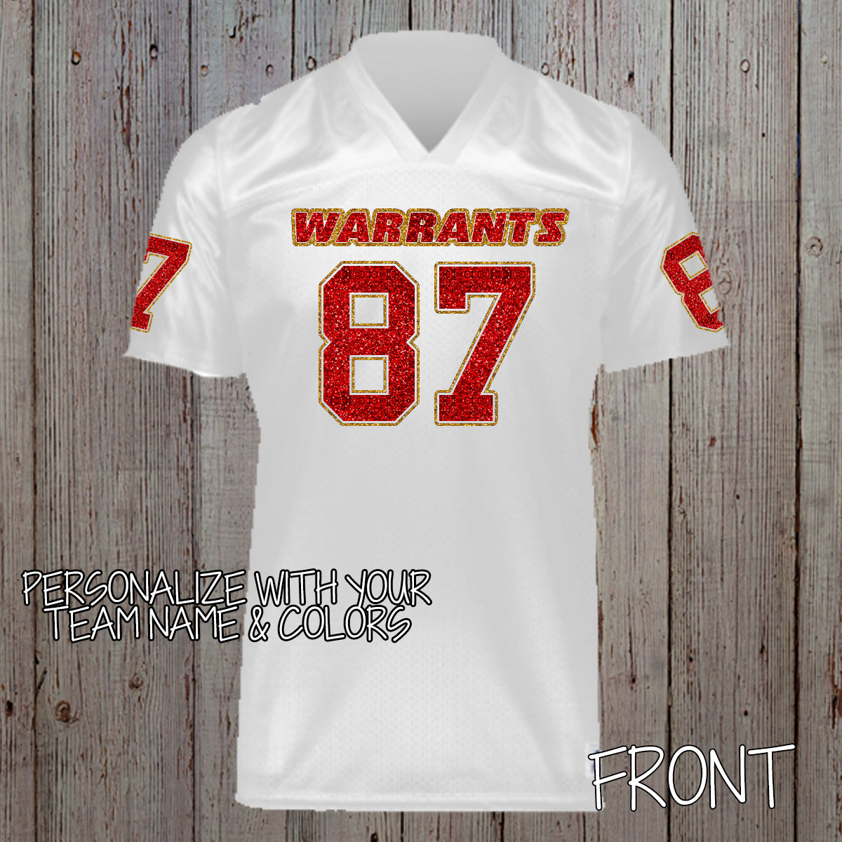 personalized glitter football jersey