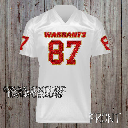 personalized glitter football jersey