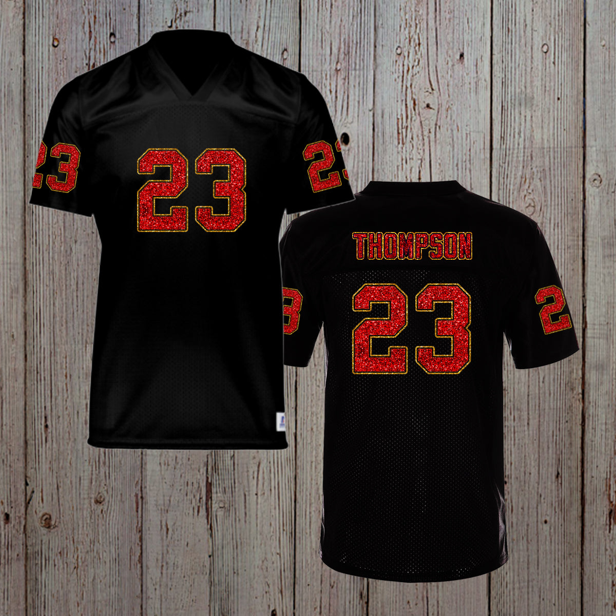 personalized glitter football jersey