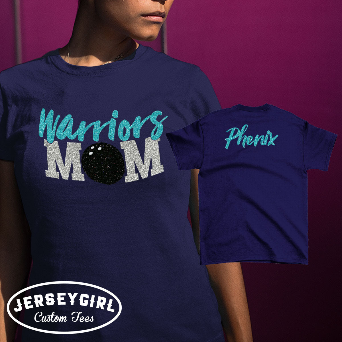 glitter bowling mom shirt