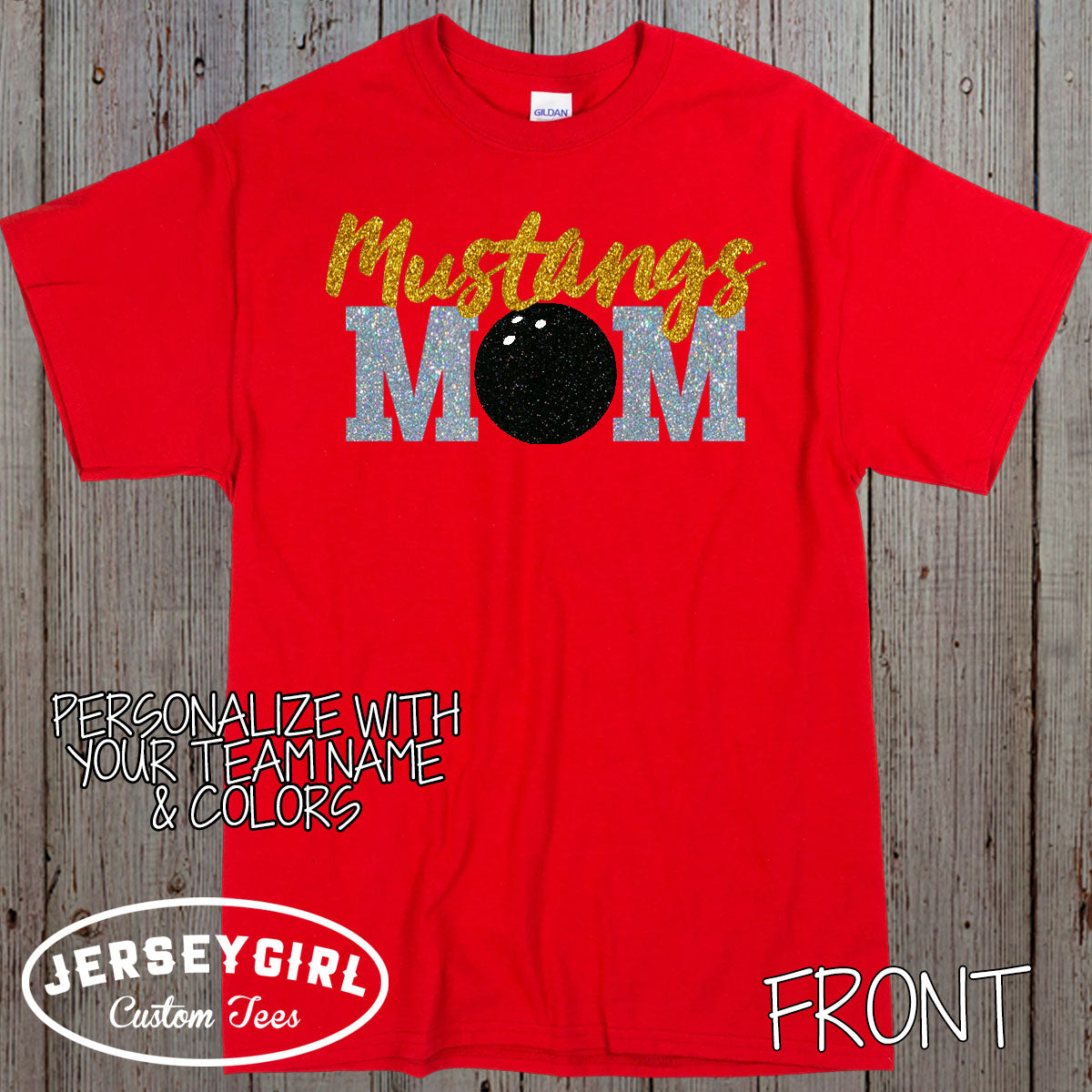 glitter bowling mom shirt