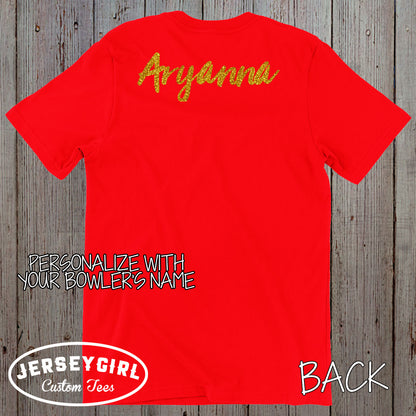 glitter bowling mom shirt