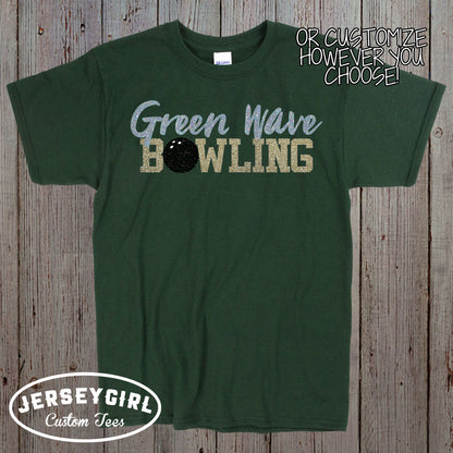glitter bowling mom shirt