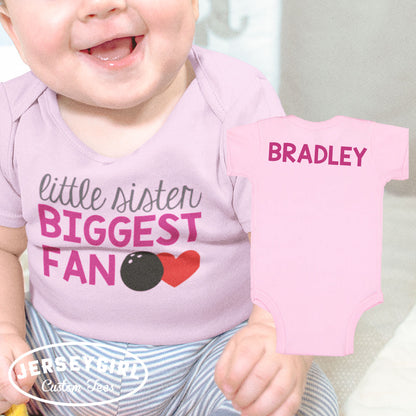 little sister biggest fan bowling shirt