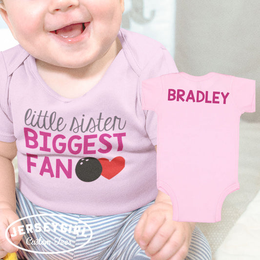 little sister biggest fan bowling shirt