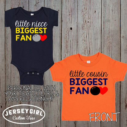 little sister biggest fan bowling shirt