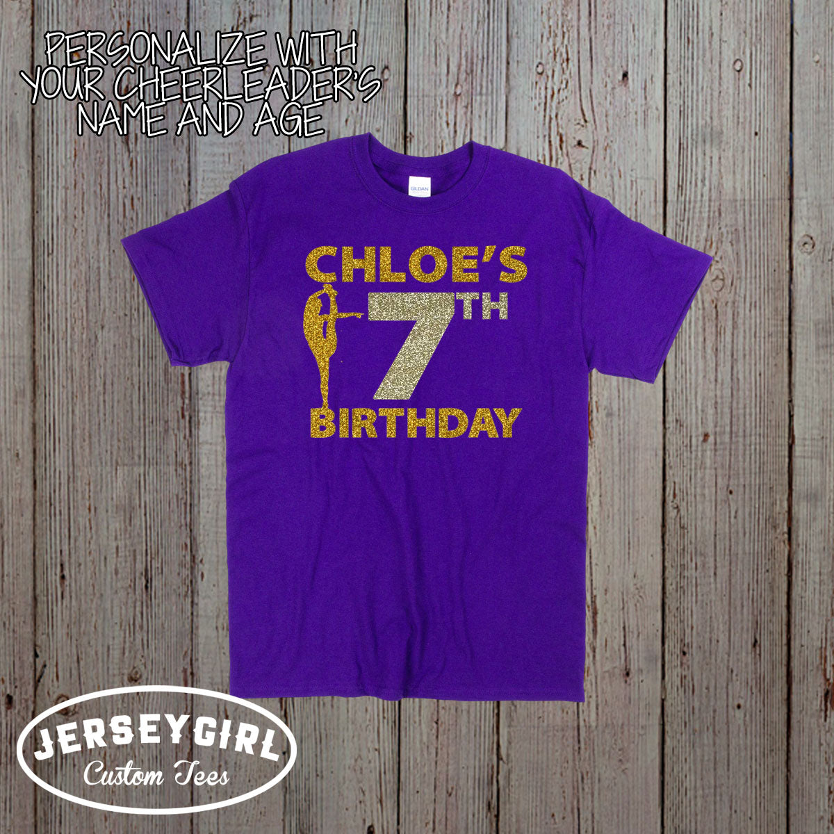 personalized cheerleader birthday shirt