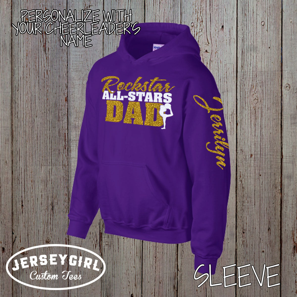 custom cheer dad hoodie with name
