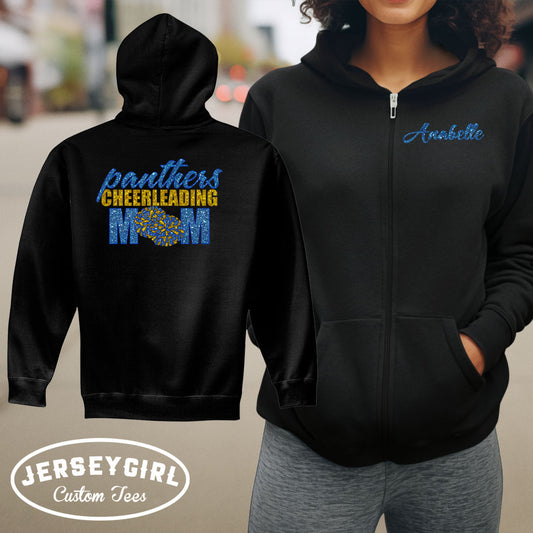 custom cheer mom zip up hoodie