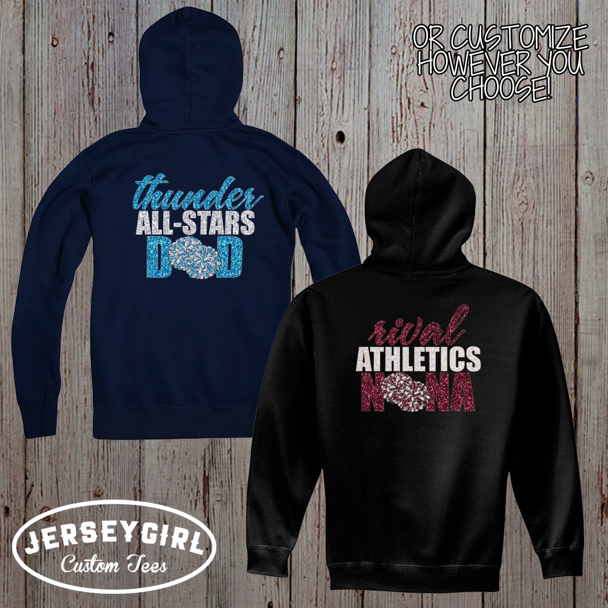 custom cheer mom zip up hoodie