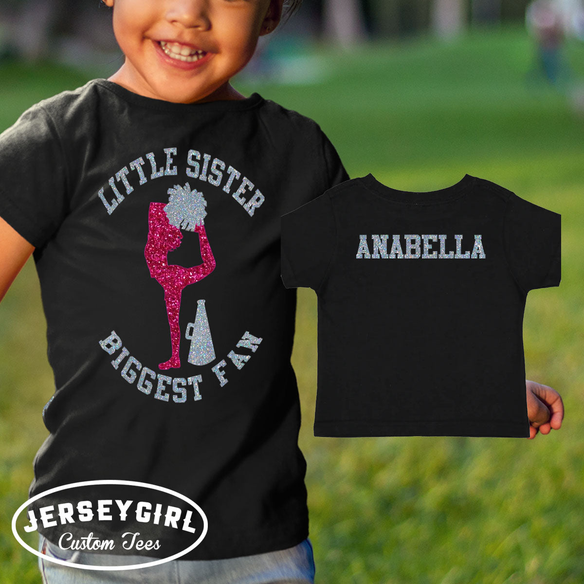 little sister biggest fan cheer shirt