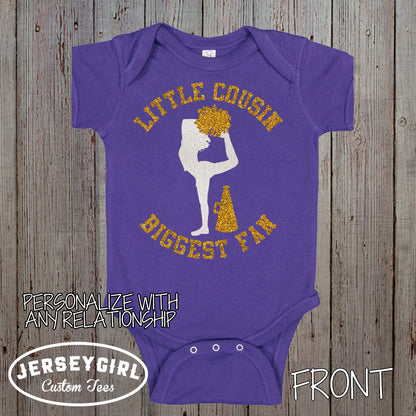 little sister biggest fan cheer shirt