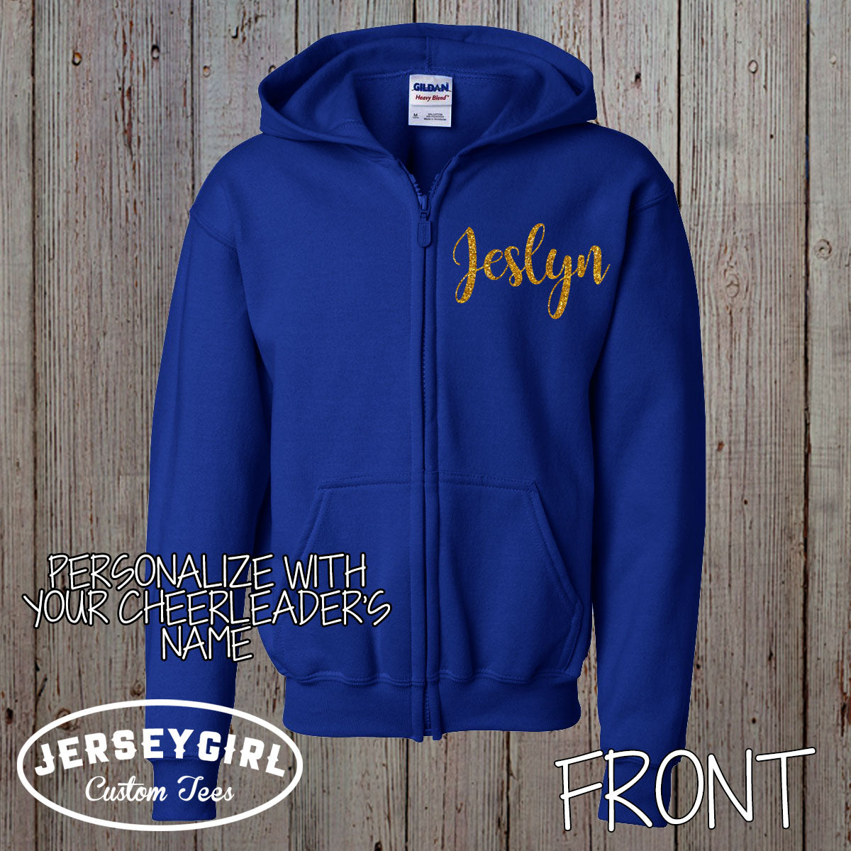 custom cheer zip up hoodie with name