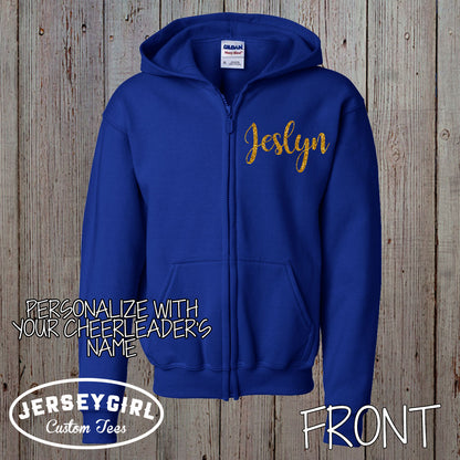 custom cheer zip up hoodie with name