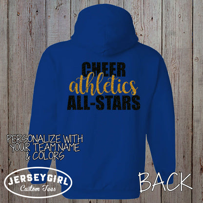 custom cheer zip up hoodie with name