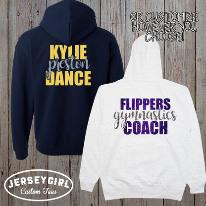 custom cheer zip up hoodie with name