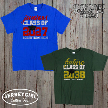 glitter Class of 2026 shirts