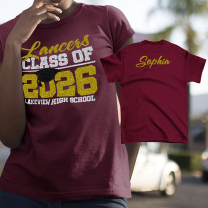 glitter Class of 2026 shirts