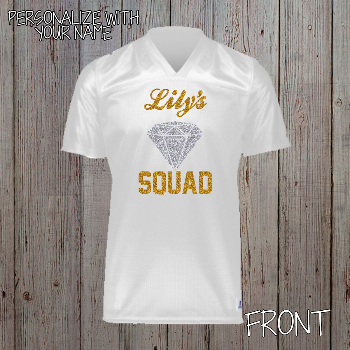 custom bride squad bachelorette football jersey